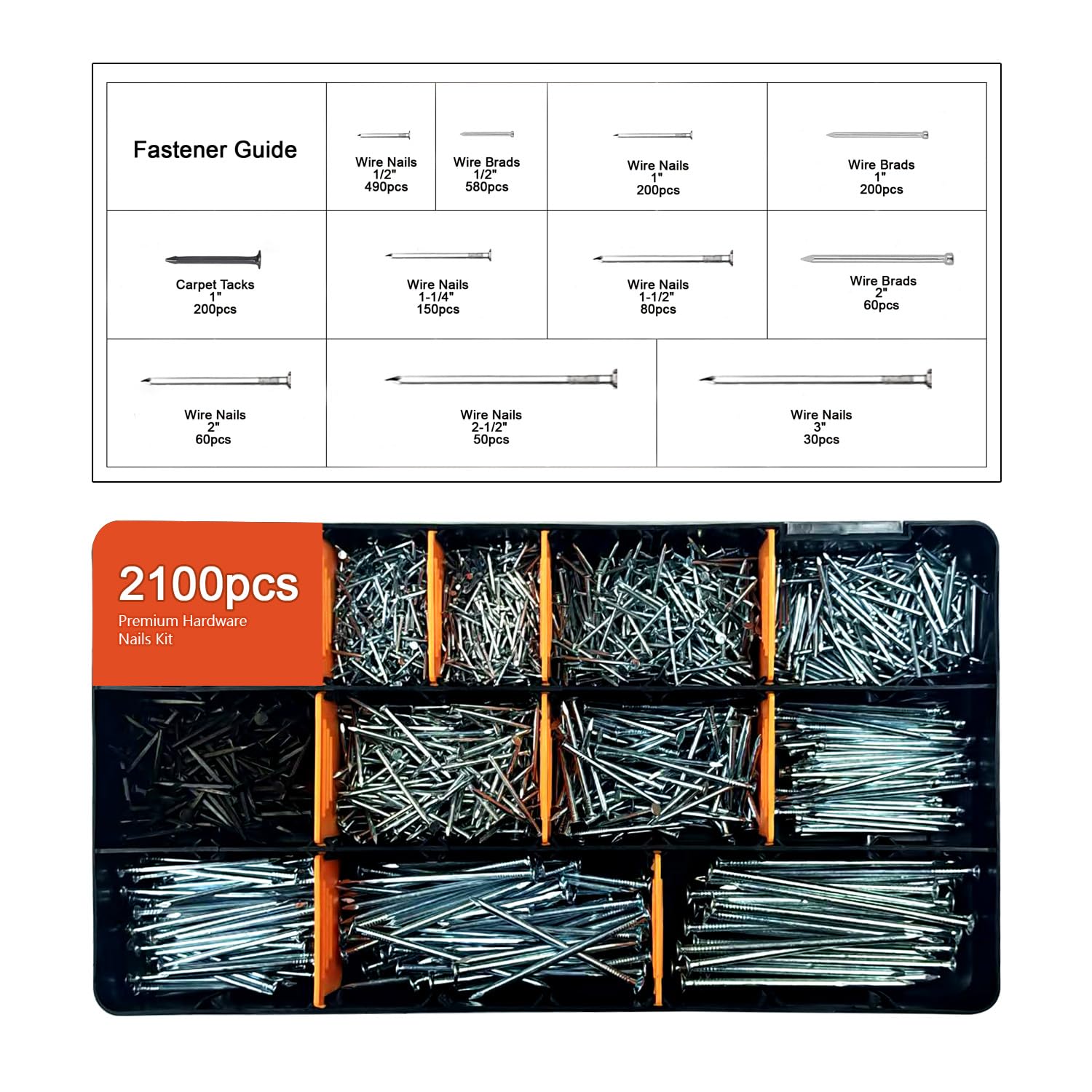 3000-Piece Hardware Kit with Anchors, Tapping Screws, Deck Screw, Nails