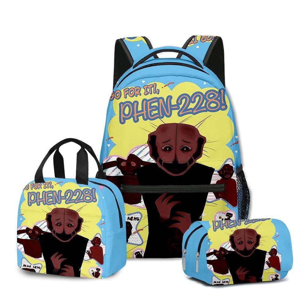 Novelty Fashion Cook phenomenon 3D Printed 3pcs/Set Student School Bags Laptop Daypack Backpack Lunch bag Pencil Case