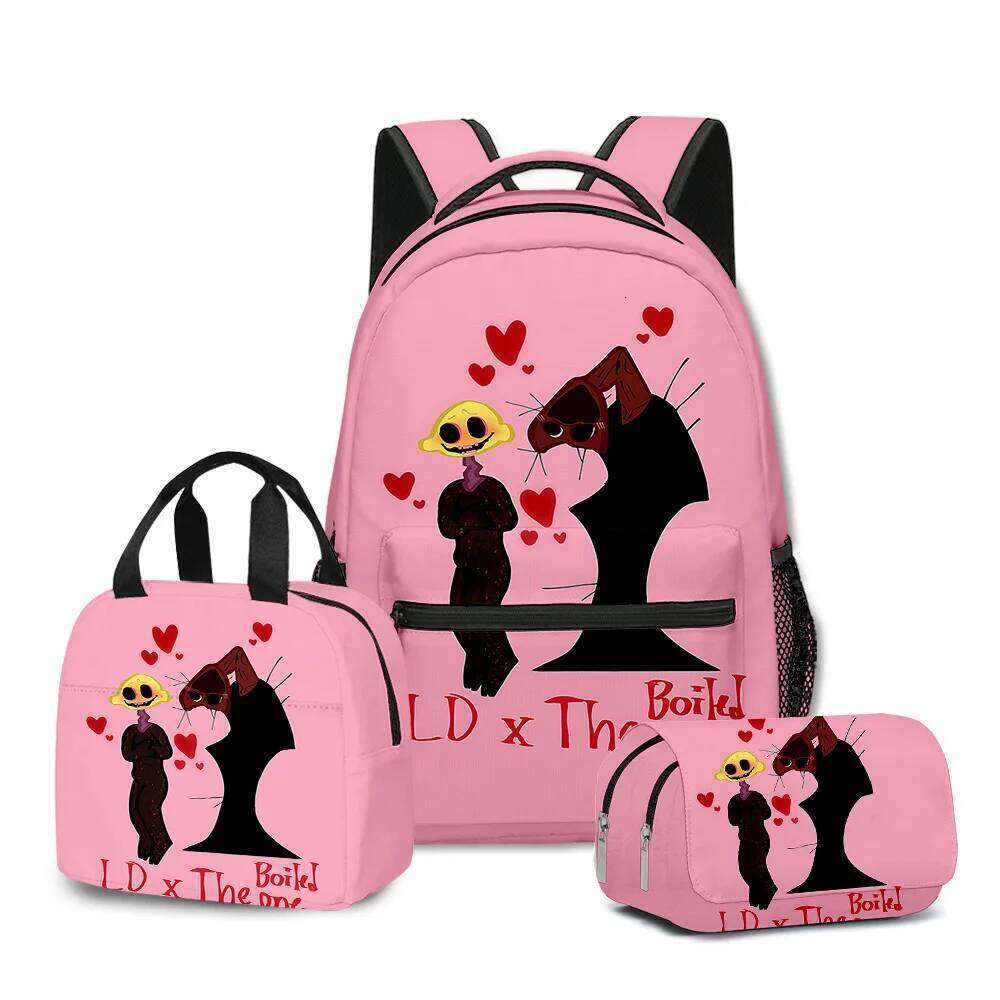 Novelty Fashion Cook phenomenon 3D Printed 3pcs/Set Student School Bags Laptop Daypack Backpack Lunch bag Pencil Case