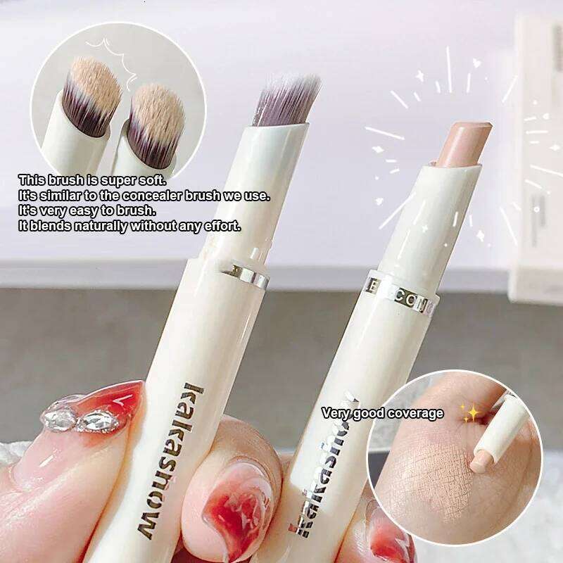 Double Head Moisturising Concealer Stick with Brush 2in1 Makeup Foundation Primer Cream Full Coverage of Dark Circles Cosmetics X250701