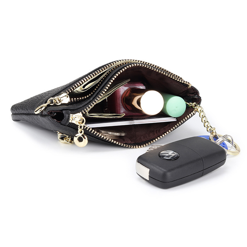 Top Layer Cowhide Luxury Wallet Women's Designer Wallet Coin Purse 2025 New Key Bag Fashion Little Bee Zipper Coin Bag One Piece
