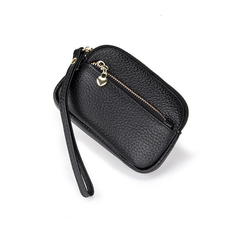 Simple Leather Luxury Genuine Purse Women's Korean Small Ladies Short Mini Key Handheld Designer Wallet Coin Cowhide Y260206