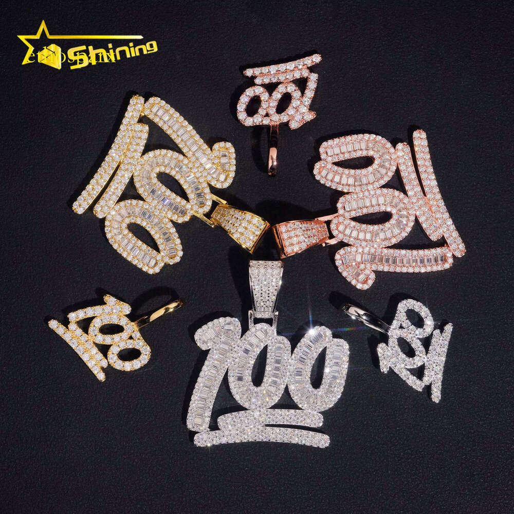 Hip Hop Wholesale Price Sier Iced Out Gift Charm Fine 100% Moissanite Dia Pendant