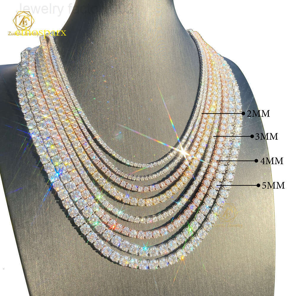 necklace moissanite chain Bracelet WholesaleTennis Sterling Sier D VVS Tennis Chain Jewelry