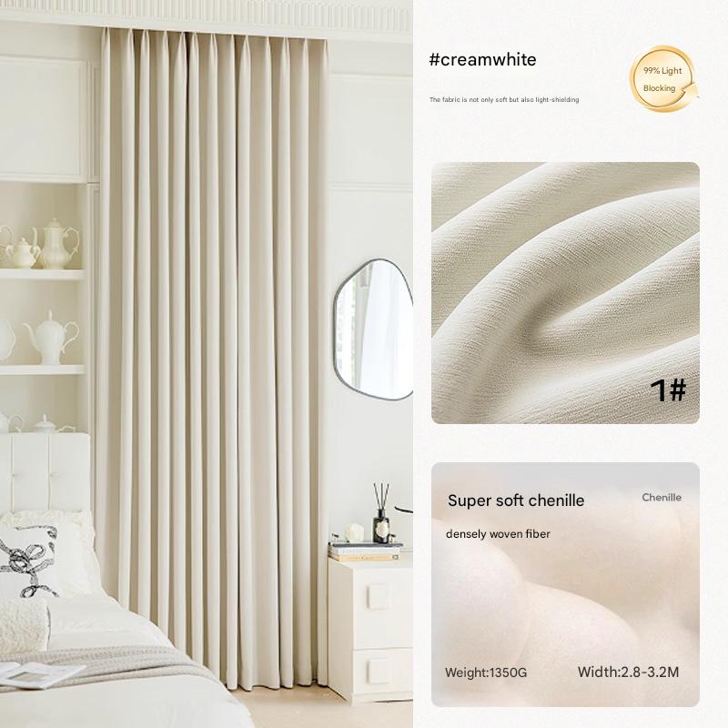 YL-32541 high shading soft waxy chenille shaped full shading Shaoxing Keqiao curtain fabric wholesale bedroom living room high-end