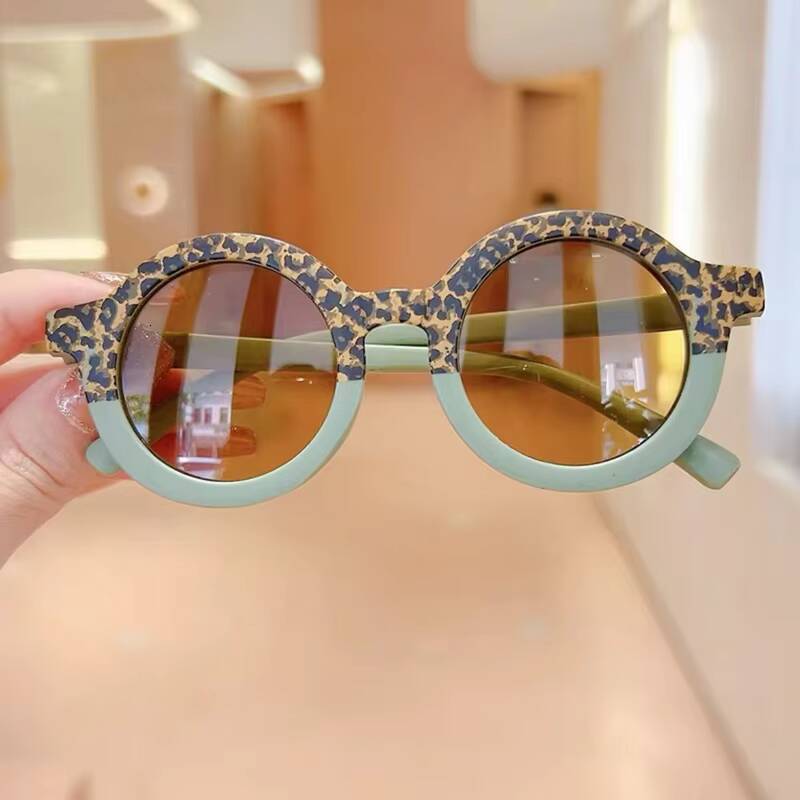 New Splicing Colour Round Cute Kids Sunglasses UV400 Boy Girls 1-7 Years Old Lovely Baby Sun Glasses Children Oculos De Sol ddmyshoesvip Z260305