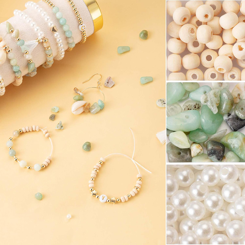 Natural Stone Beads Kit: Irregular Gemstones for Boho Bracelets & Earrings Making - Adult DIY Jewelry Craft Supplies