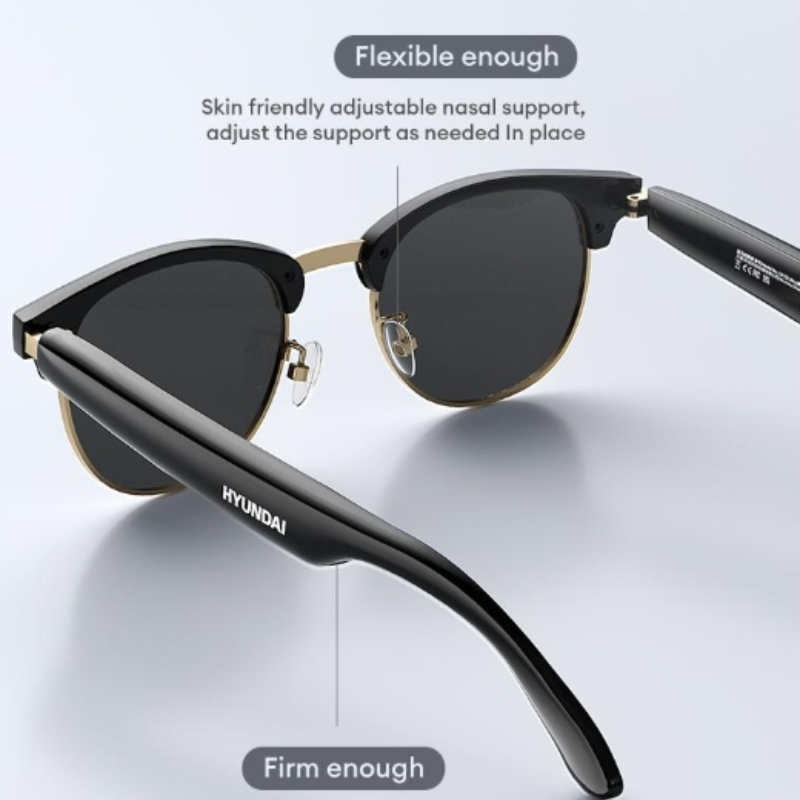 HYUNDAI Luxury designer sunglasses with bluetooth headphones mens Classic UF-C8 Sun Glasses HD Call voice smart earphones Outdoor Sports Hands Free Ca