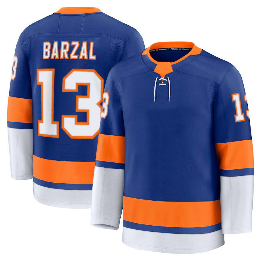#13 Mathew Barzal ny hockey islanderses jersey #48 Matthew Schaefer Bo Horvat Mike Bossy Alex Romanov Simon Holmstrom Varlamov Cizikas Ilya Sorokin je