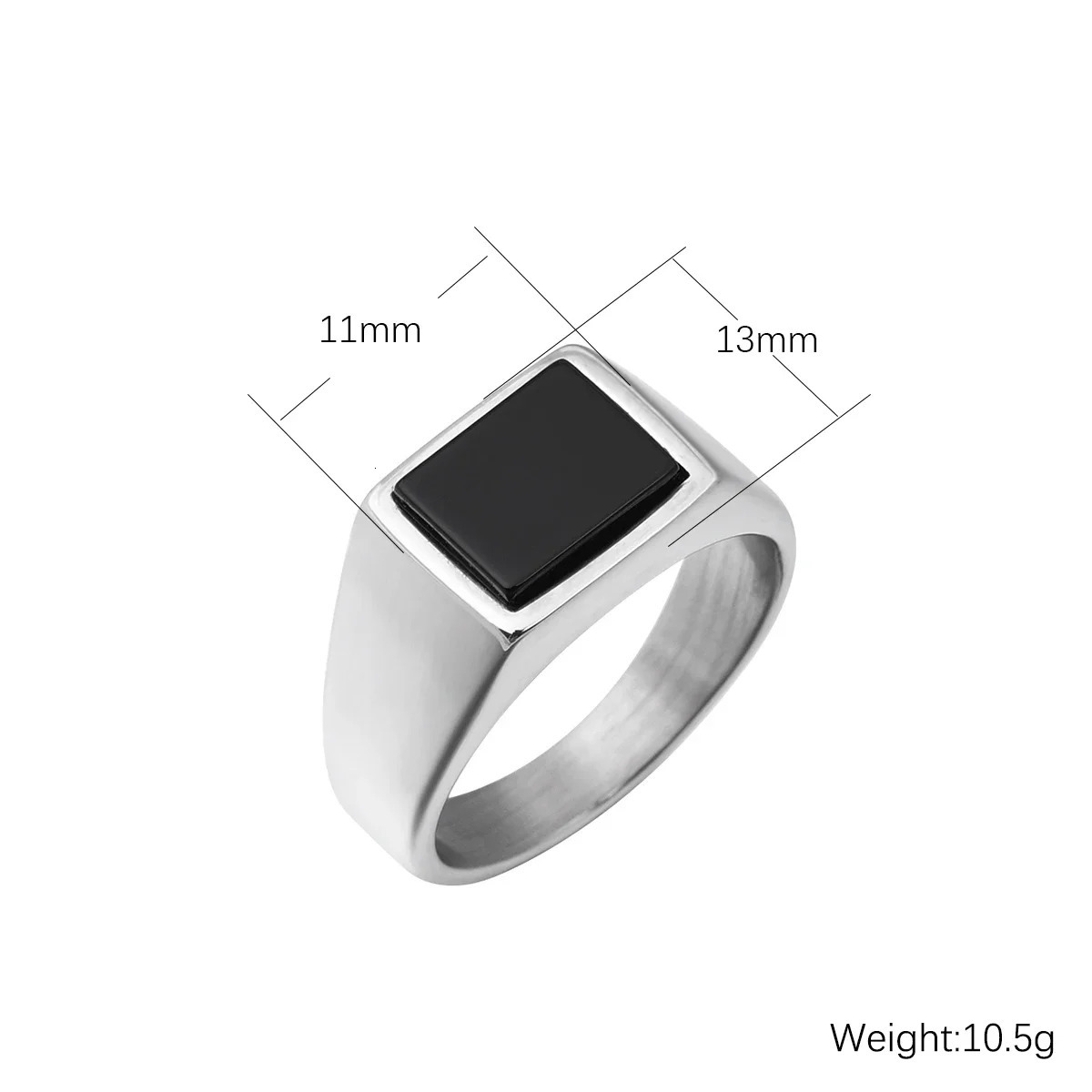 R3363 Mens/Women High Quality 316L Stainless Steel Onyx Party Rings Fashion Trend Jewelry 250701