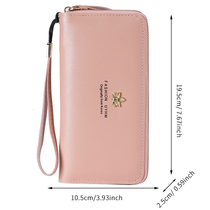 Women's New Designer Wallet Luxury Wallet Wallet Zipper Long Korean Phone Bag Large Capacity Fashion Mom Coin Purse