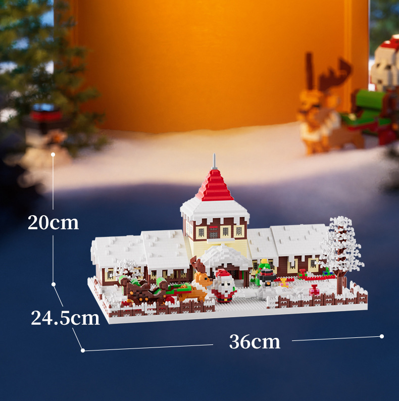 Christmas series building blocks micro-particle building block children's educational building toys Christmas children's gifts with box