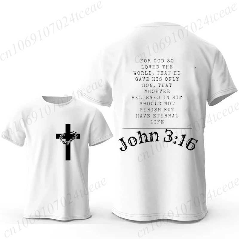 Christian Jesus Bible Verse T-shirts for Mens Women Fashion Vintage Oversized T Shirts Harajuku Streetwear Short Sleeve T-shirt z250701LQCN