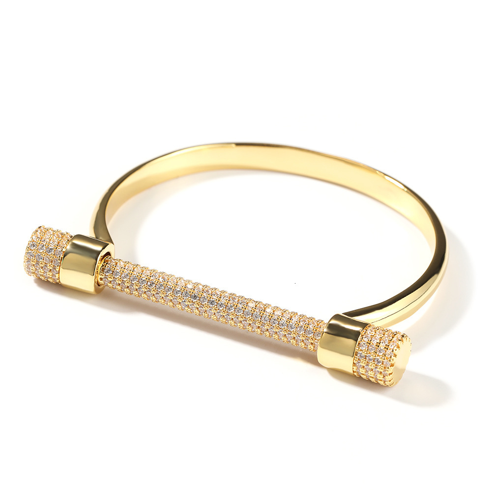 Luxury Jewelry Full Iced Out Horseshoe Bracelet Hip Hop Trendy Designer Statement Accessory Pass the diamond tester