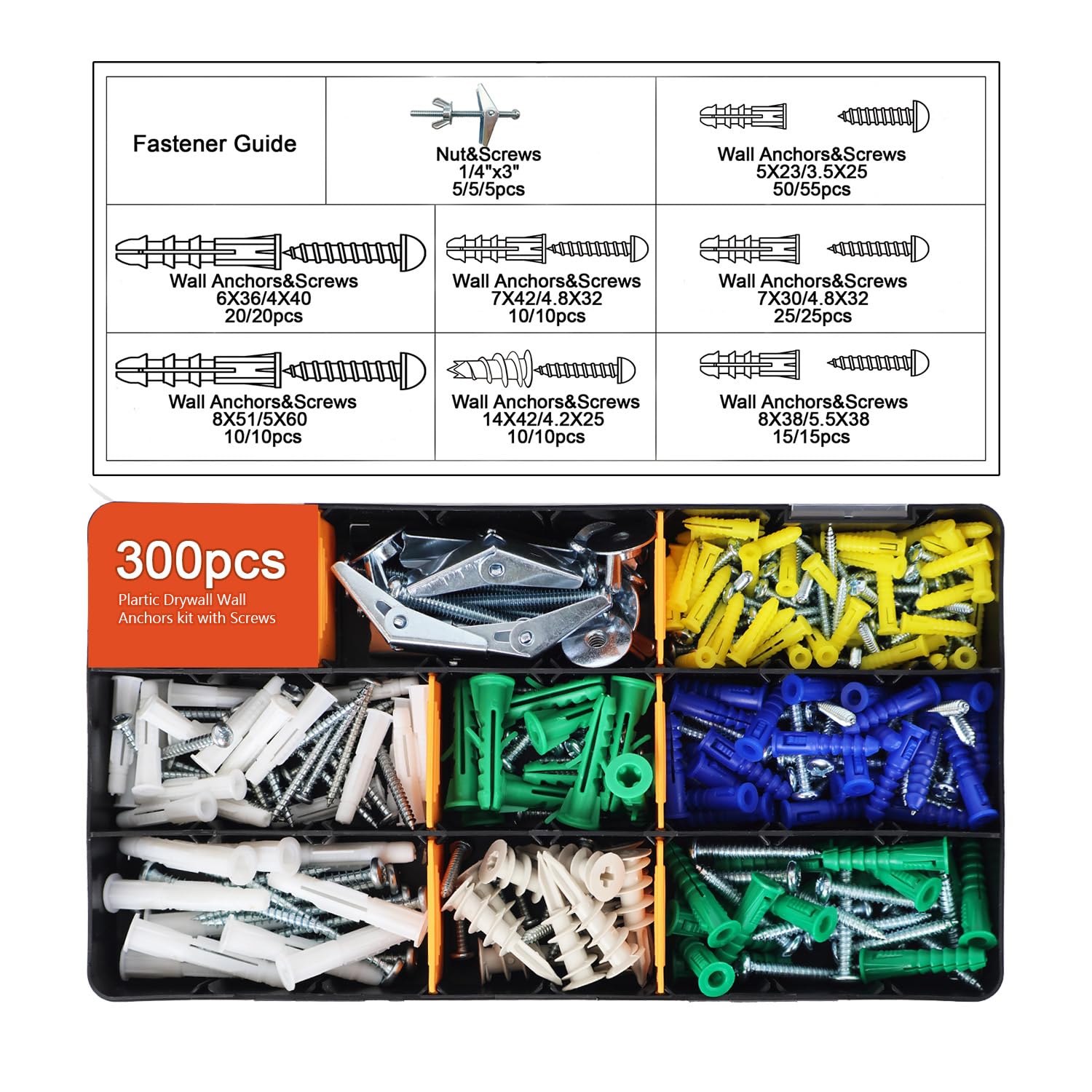3000-Piece Hardware Kit with Anchors, Tapping Screws, Deck Screw, Nails