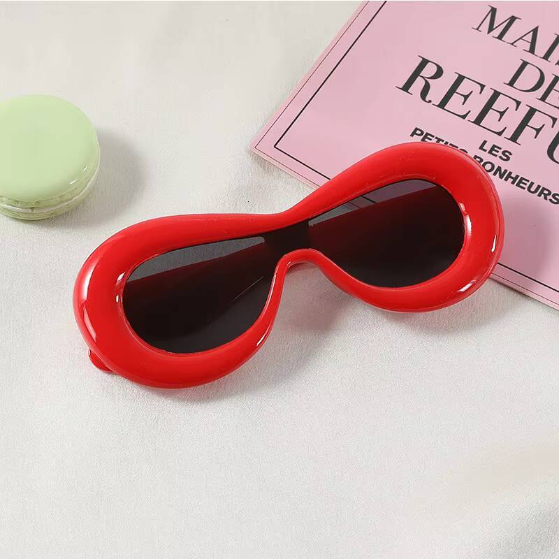 3-10 Years Kids Funny Inflated Sunglasses Trendy Y2K Wrap Around Boys Girls Cat Eye Sun Glasses Candy Color Thick Frame Shades ddmyshoesvip Z260305