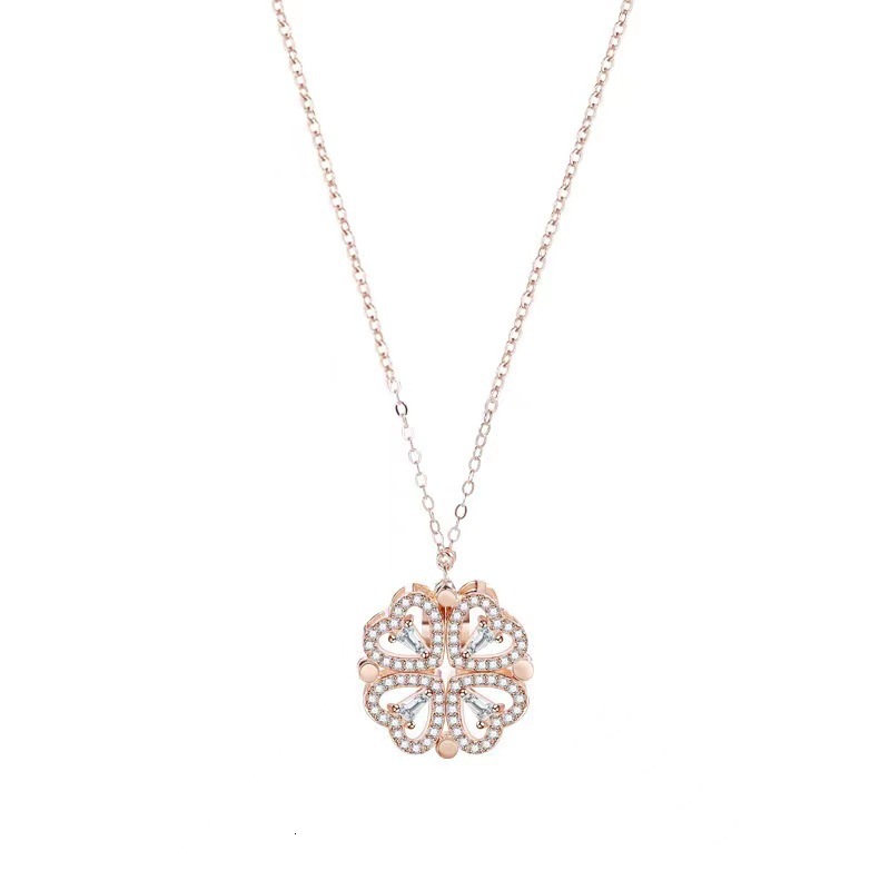 2025 New Designer Heart Clover Necklace, Sexy Lady's Light Luxury Casual Beach Lucky Clover Collarbone Chain Outdoor Jewelry Necklace