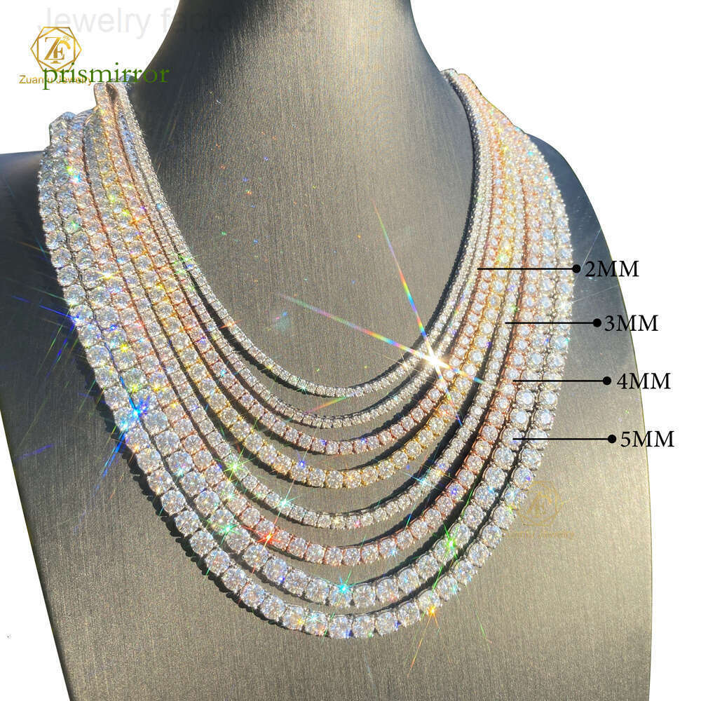 necklace moissanite chain Bracelet WholesaleTennis Sterling Sier D VVS Tennis Chain Jewelry