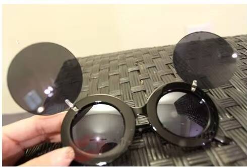 Ins Classic Fashion Chic Cute Funny Oval Steampunk Popular Gaga Flip Sunglasses Women Round Sexy Party Mouse Sun Glasses ddmyshoesvip