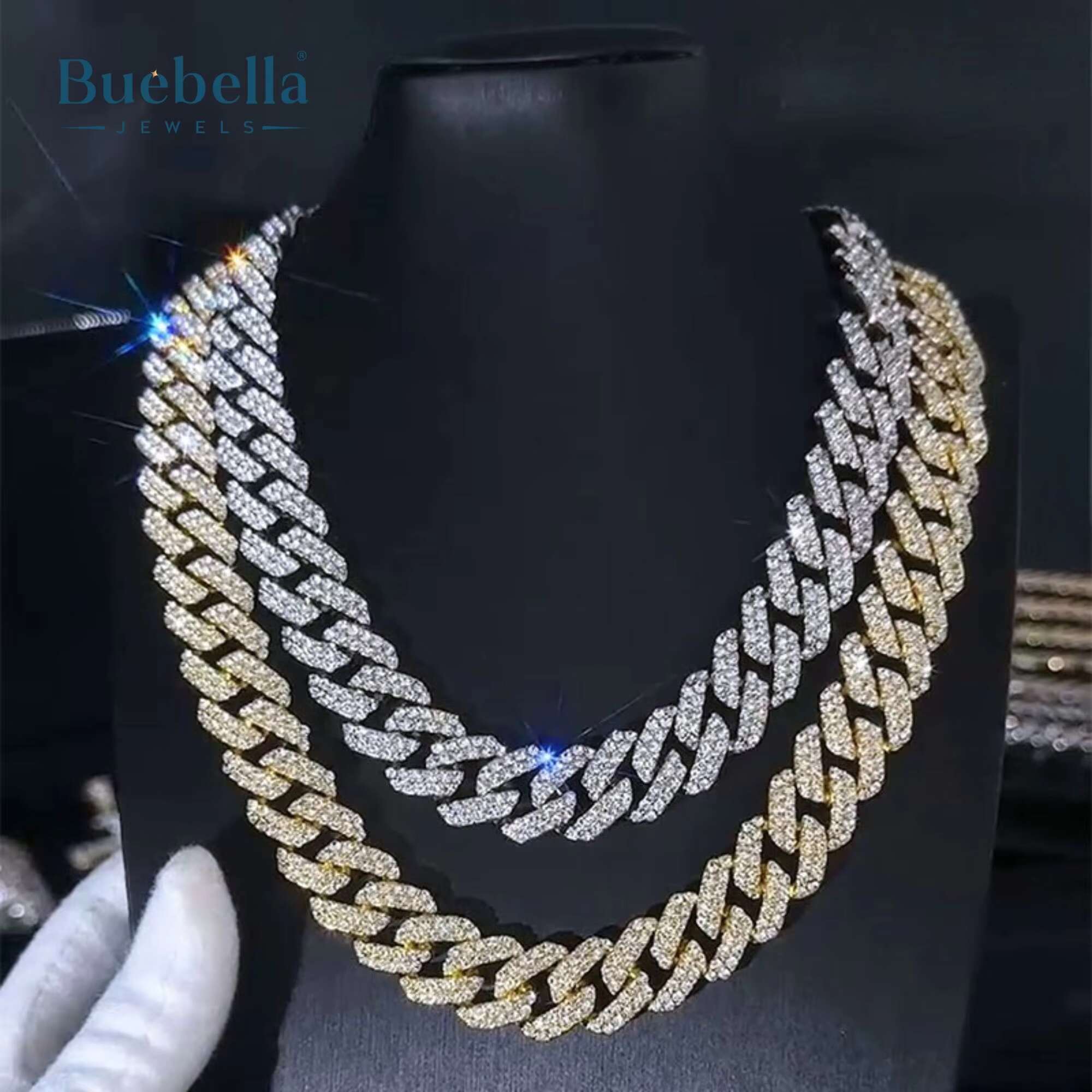 Hot Sale 925 Silver 18MM Moissanite Diamond Iced Out Cuban Link Chain Fine Jewelry for Men