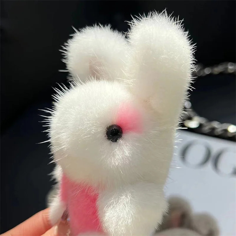 Mink Fur Rabbit Keychains Pendant Bunny Keychain Solf Cute Rabbit Toy Key Chain Charms Decoration Accessories Gift For Girls 250627