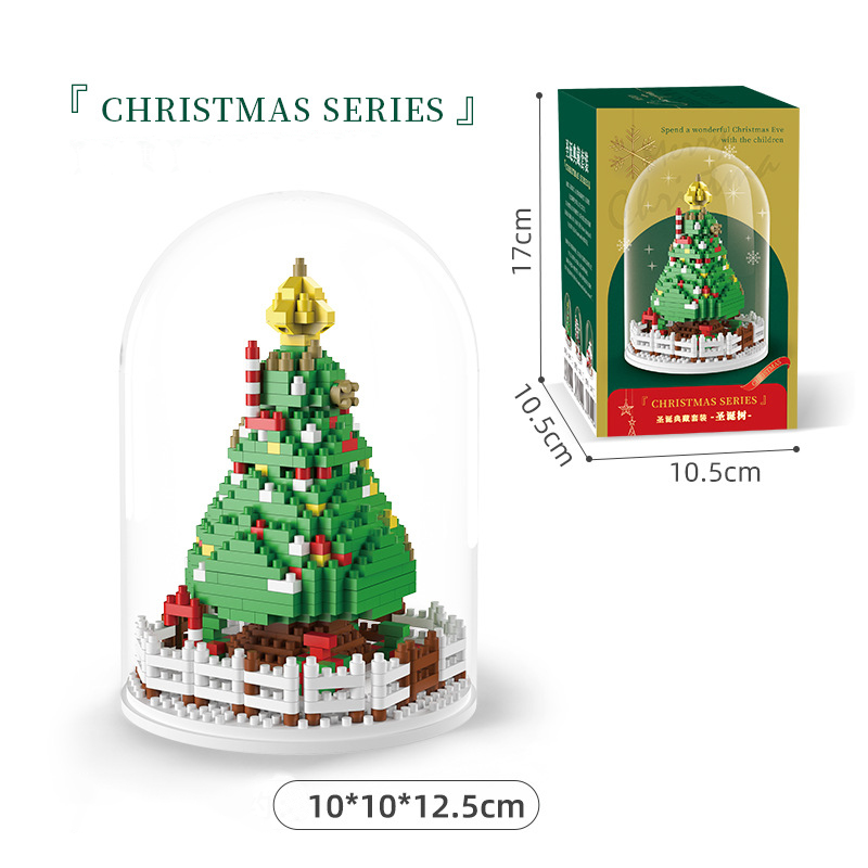 Christmas series building blocks micro-particle building block children's educational building toys Christmas children's gifts with box