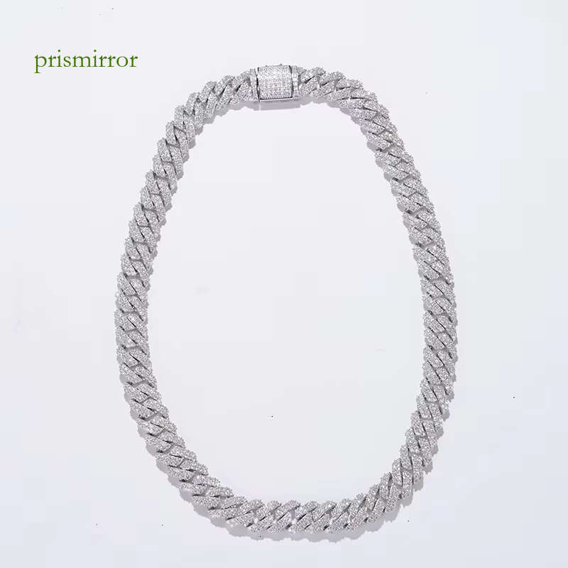 Hip hop Jewelry VVS Moissanite Pure Sier Iced Cuban Chain Necklace Bracelet