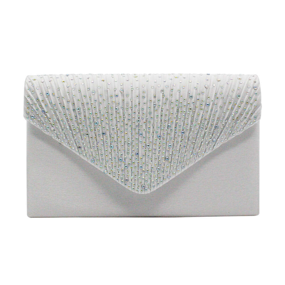 Classic Fashion Satin Rhinestone AB Color Diamond Party Women's Clutch Shoulder Bridal Dress Evening Bag