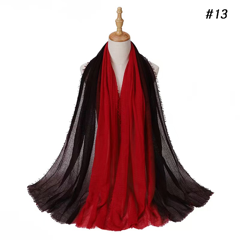 T1103 New Gradient Color Cotton and Linen Scarf Women's Fashion Wrap Head Scarf