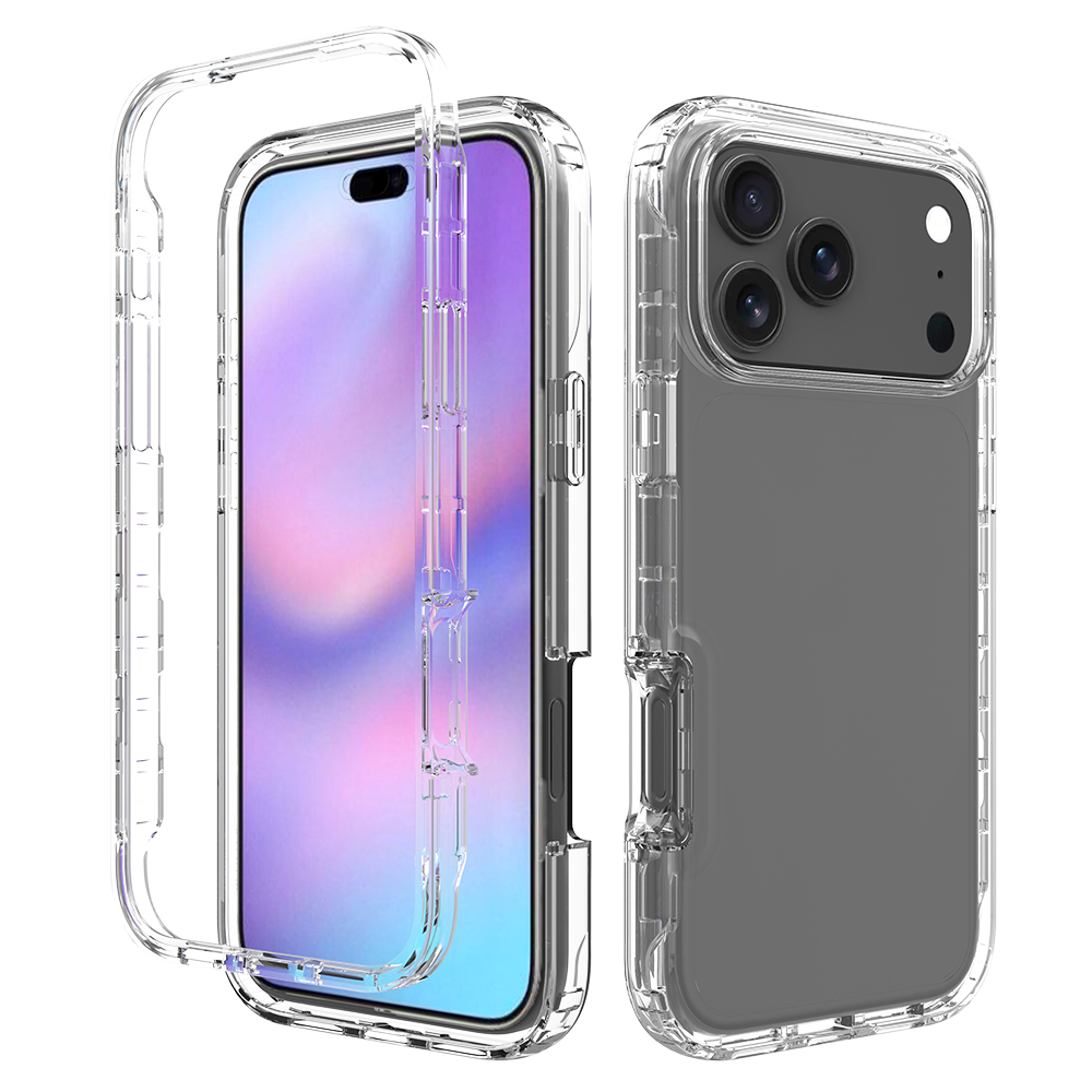 Clear 3in1 Shockproof Cases For Iphone 17 Air 16 Pro Max 15 Plus 14 13 12 11 X XR XS MAX 8 7 6 Iphone17 Transparent Hard Plastic PC Soft TPU Mobile Ce