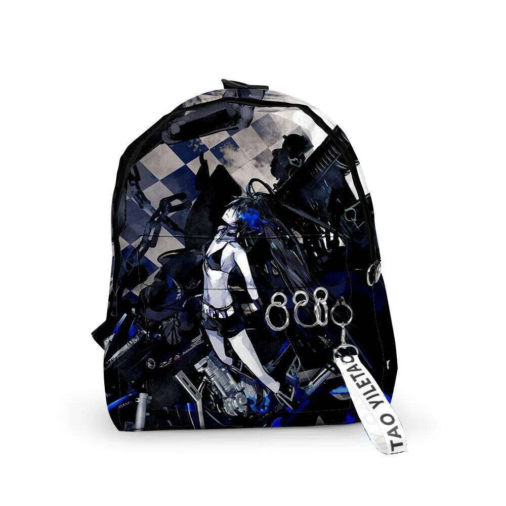 2025Fashion Novelty Black Rock Shooter Boys/Girls School Bags 3D Print Keychains Oxford Waterproof Cute Small Backpacks designer shoes
