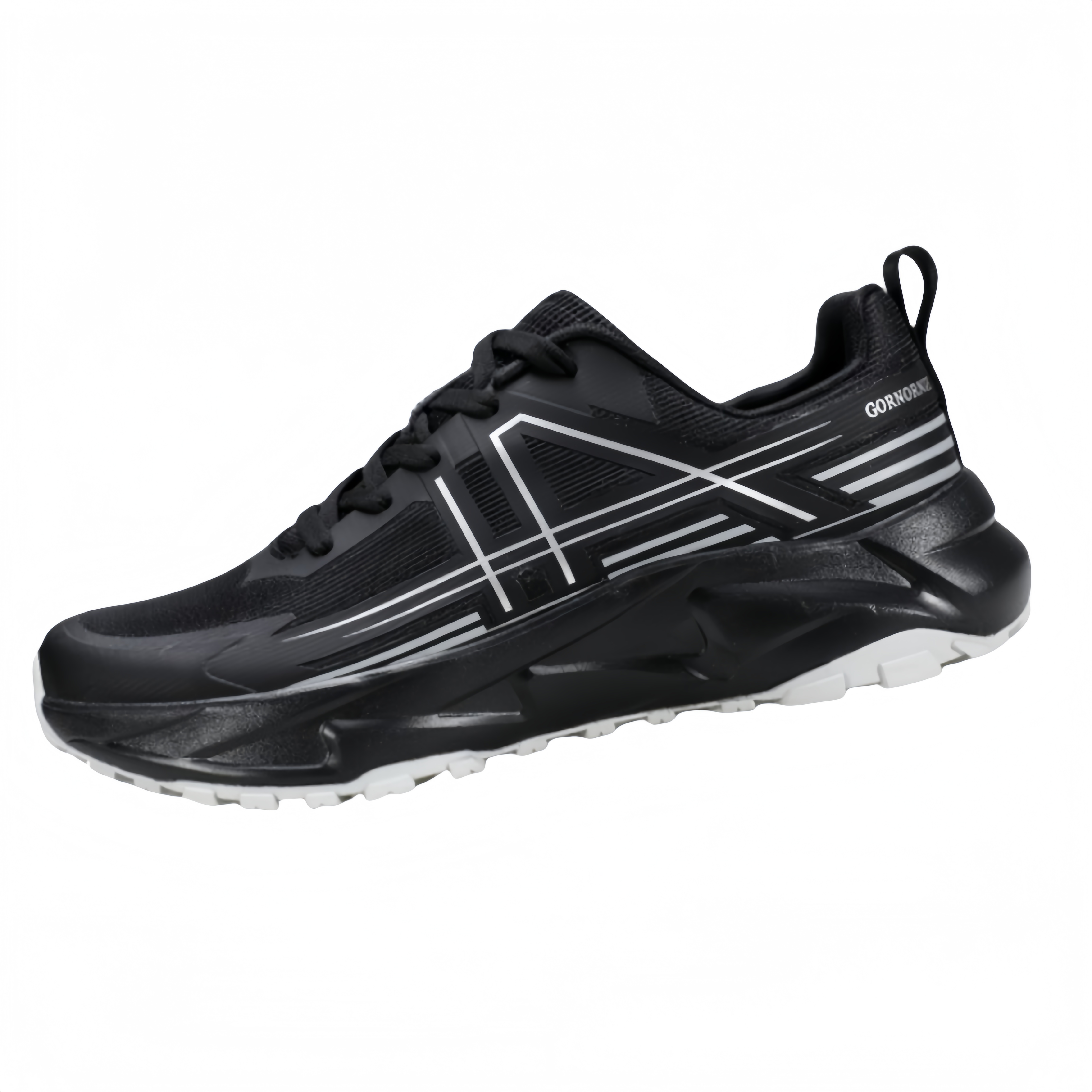Men's casual sports for running, ultra-light shock-absorbing thick soles, black dad fashion shoes with height increase