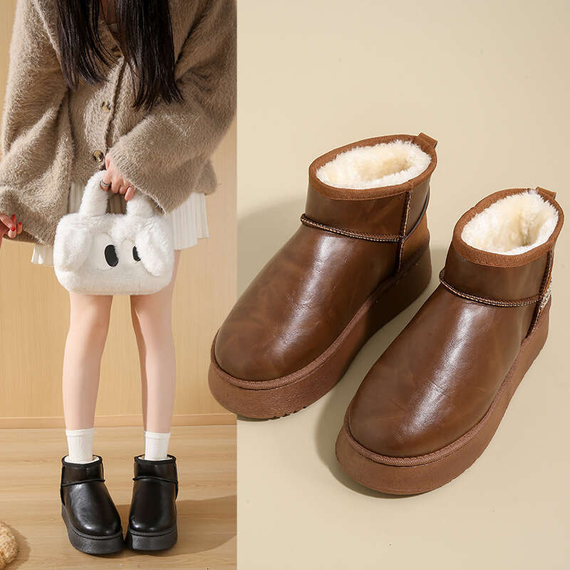 Thick-Soled Height-Increasing Plus Free shipping Size Snow for Women Winter New Plush Thickened Student Shoes Cotton Boots