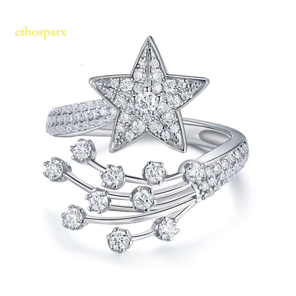 Price Iced VVS Moissanite Star Eternal Ring S Pure Silver Women's Wedding Gift