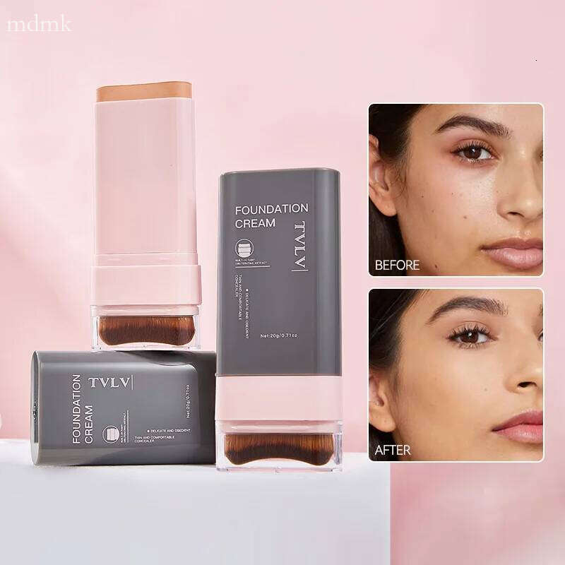 5 Colors Concealing Foundation Stick with Built-In Brush Cream Finish Lightweight and Waterproof makeup foundation with concealer and primer X250