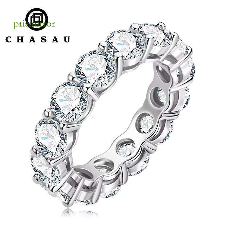 Hot Sale Classic 5mm 0.5CT Sterling Sier Personalized Moissanite Eternity Band Tennis Ring for Women