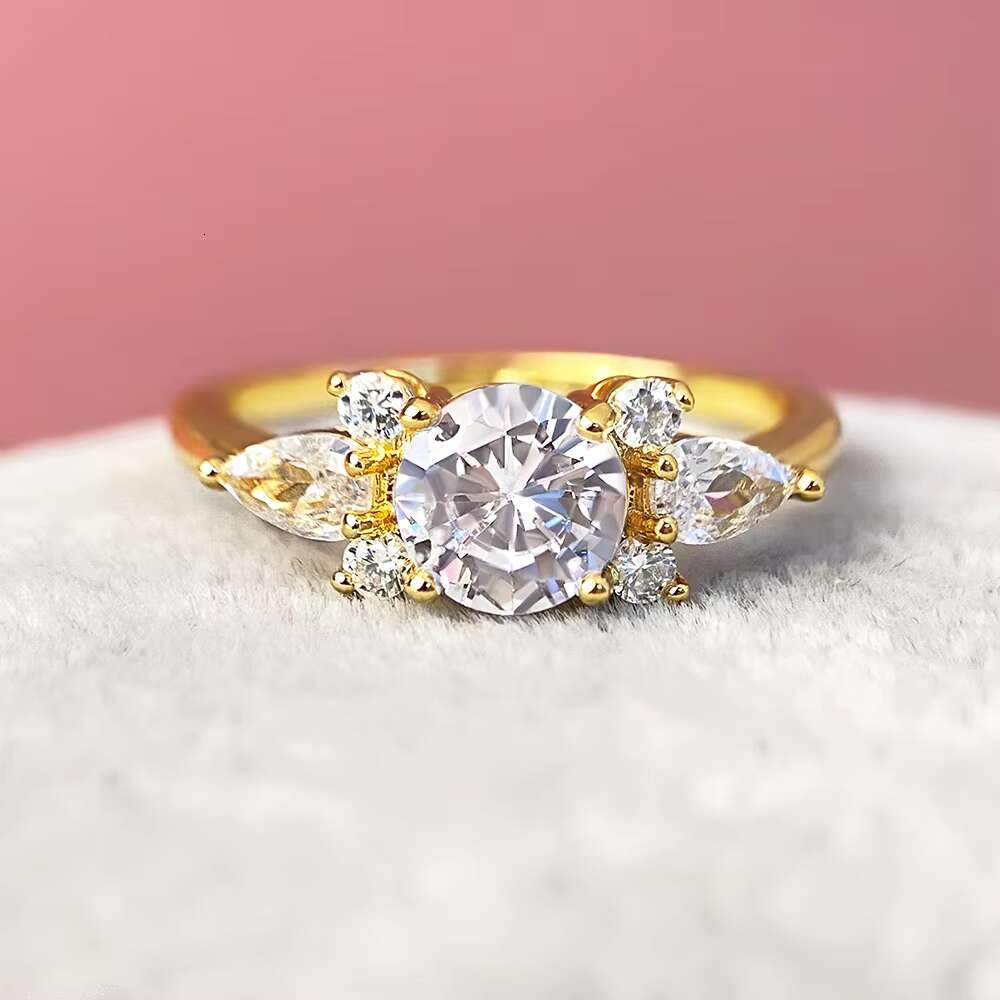 925 Sterling Silver Luxury Wedding Bands White CZ Zircon Gemstone Elegant Round Brilliant Cut Marquise for Women for Parties