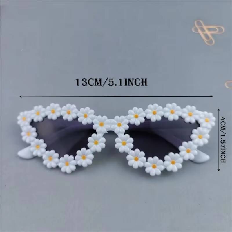 Kids Flower Sunglasses Girls Cat Eye Frame Glasses Children Cute Daisy Shades Outdoor UV Protection Party Eyewear Gafas De Sol ddmyshoesvip Z260305