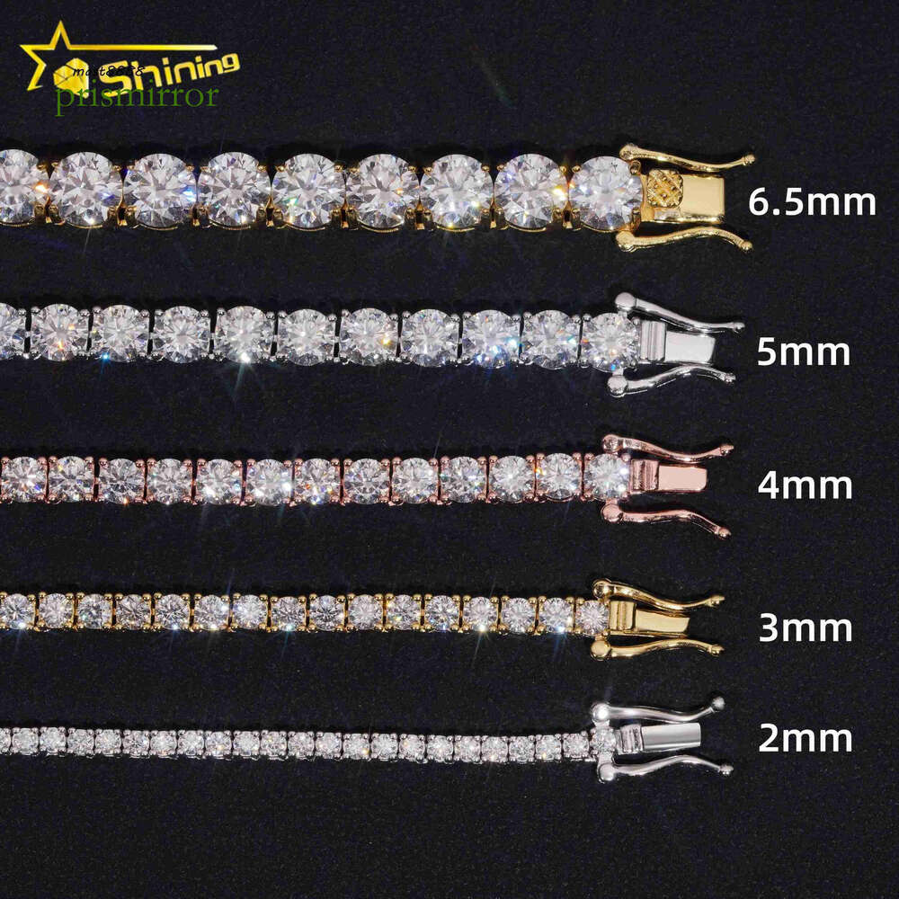 Large Stock Fine Jewelry Men Women Bracelet Hip Hop Iced Out Sier Moissanite Tennis Chain Ready to Ship