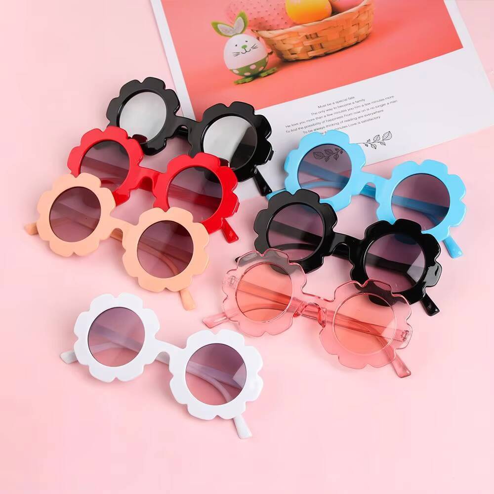 Vintage Kids Child Sun Glasses Round Flower Baby Children UV400 Sport Sunglasses Girls Boys for kids over 5 years old ddmyshoesvip Z260305