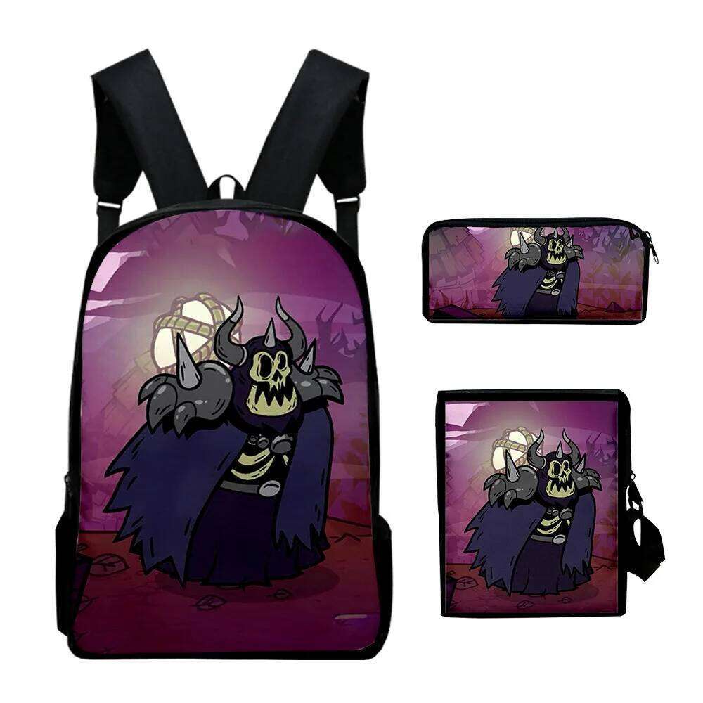 Novelty Nobody Saves the World 3D Print 3pcs/Set School Bags Laptop Daypack Backpack Inclined shoulder bag Pencil Case