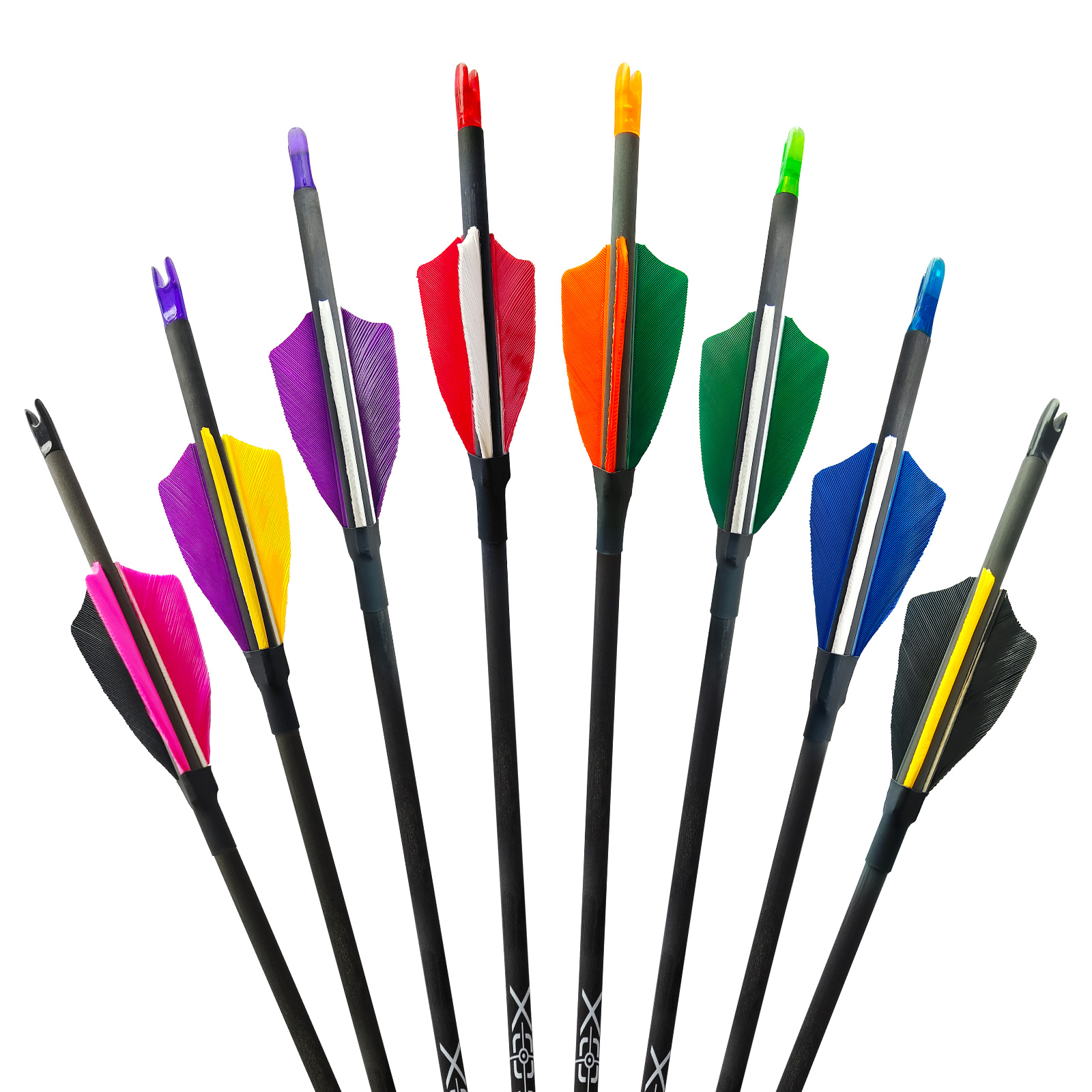 6Pcs Hunting Arrows 31inch without Arrowheads Turkey Feathers 4.2mm Carbon Archery Arrows Targeting Arrows for Recurve Bow & Compound Bow Spine 350-15