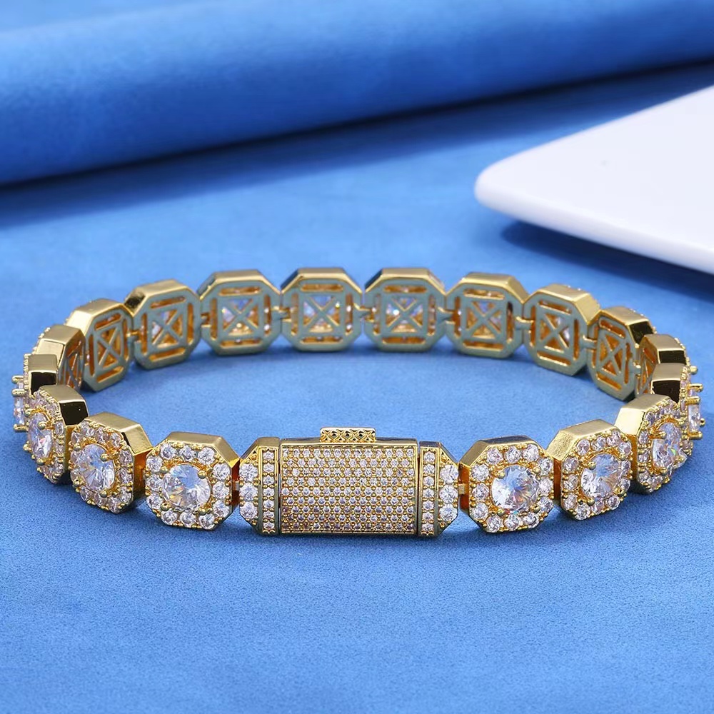 Factory Wholesale Waterproof 925 Silver VVS D Moissanite Diamond Four Leaf Tennis Bracelet Unisex Wedding/Party Hip Hop Jewelry