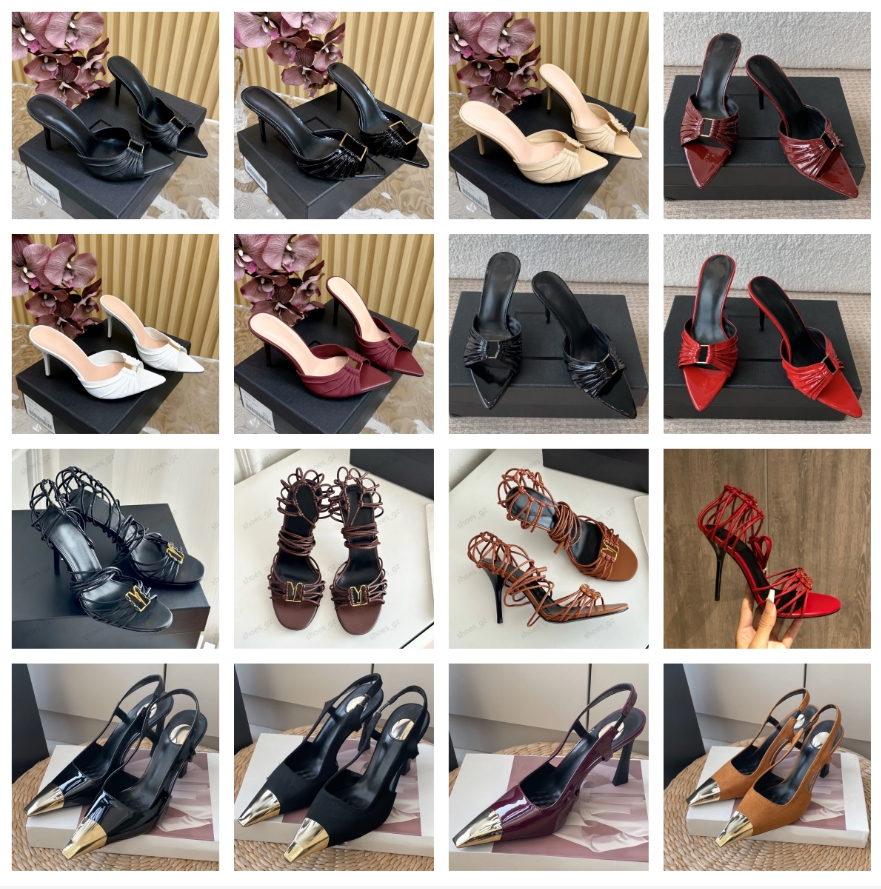 Fashion Sandals Summer Casual Female Shoes Pointed Stiletto Heels Patent Leather Hollow Sandals