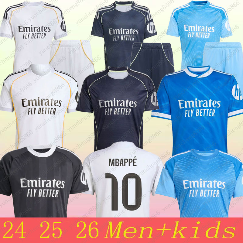 25 26 Soccer Jerseys Bellingham Football Shirt 2024 Season 4th Round Match Shirt, Mbappe, Enderrick Vigour, Rodrygo, Children's Football Shirt