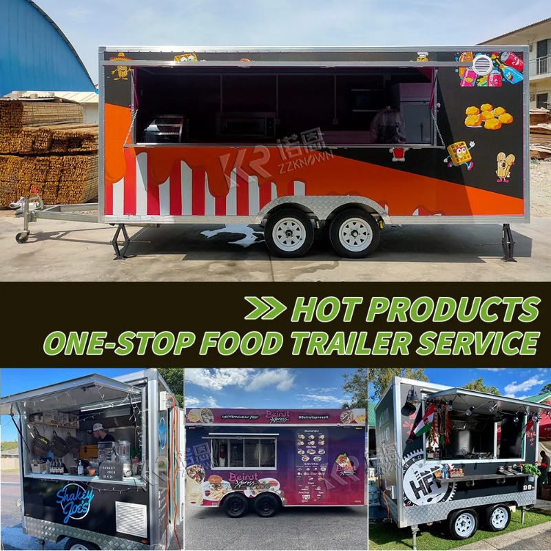 Retro Customization Fully Equipped Food Trailer USA Standard Mobile Snack Food Truck for Wedding Receptions