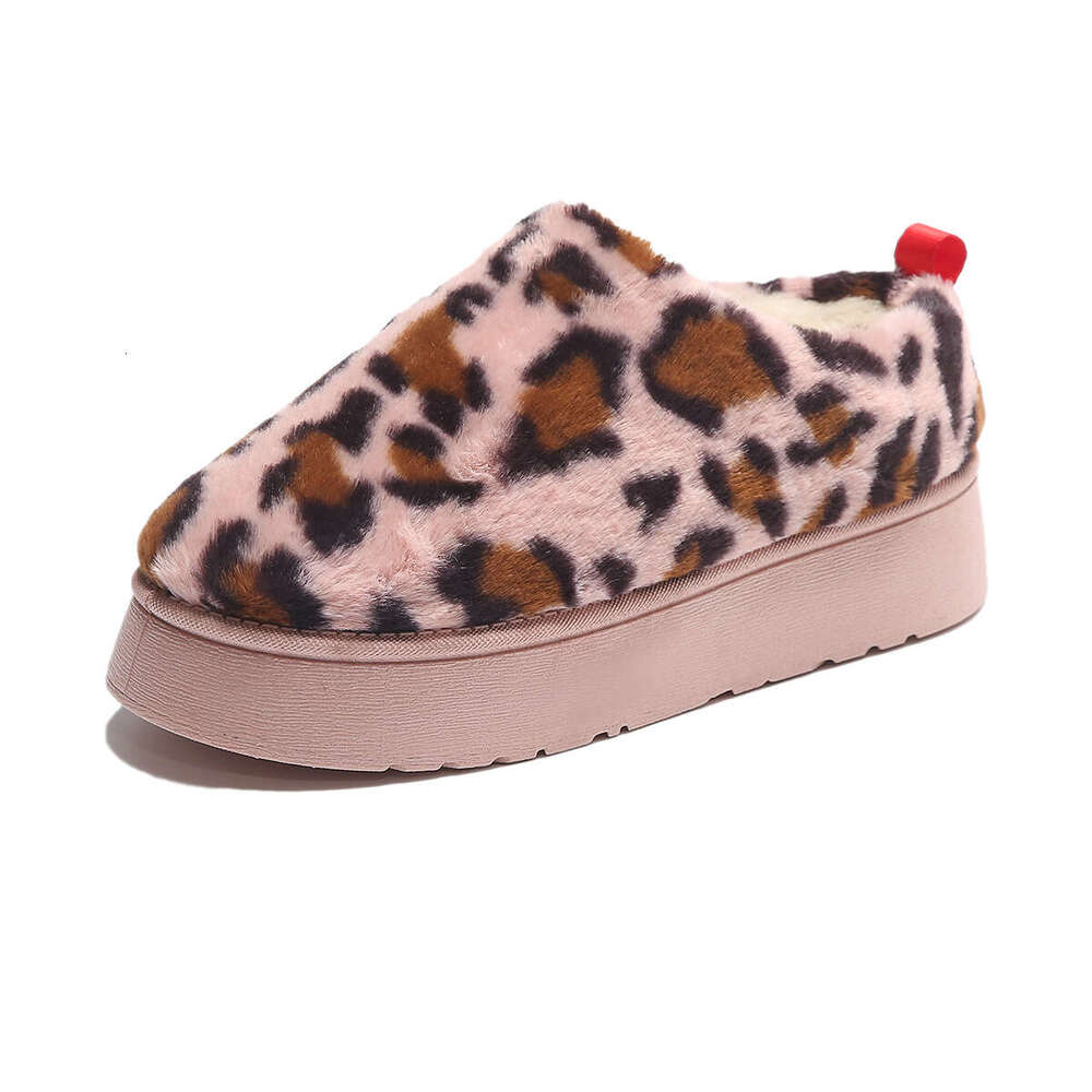 Leopard Print Decorated Free shipping Plush Women's Snow Boots Thick Sole Warm Comfortable Indoor/Outdoor Cotton Shoes