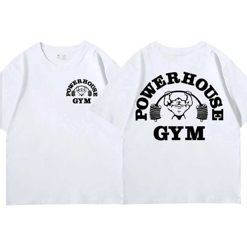 Powerhouse Gym Graphic T-shirt Men Women Clothes Funny Oversized Short Sleeve Tee Shirts Harajuku Geek Fitness Vintage T Shirt z250701S3NP