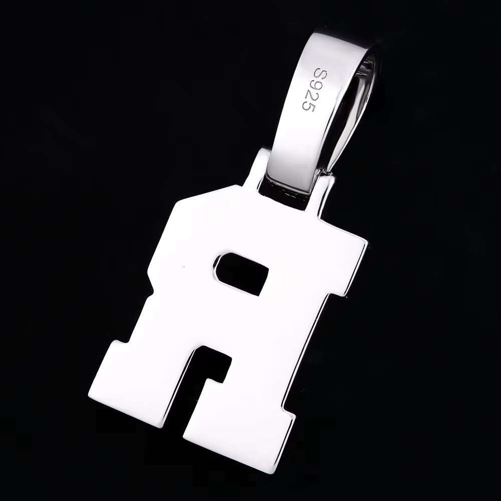 VVS1 Moissanite R Letter Necklace for Men 925 Sterling Silver Chain with GRA Certified Pendant Diamond Jewelry Charm