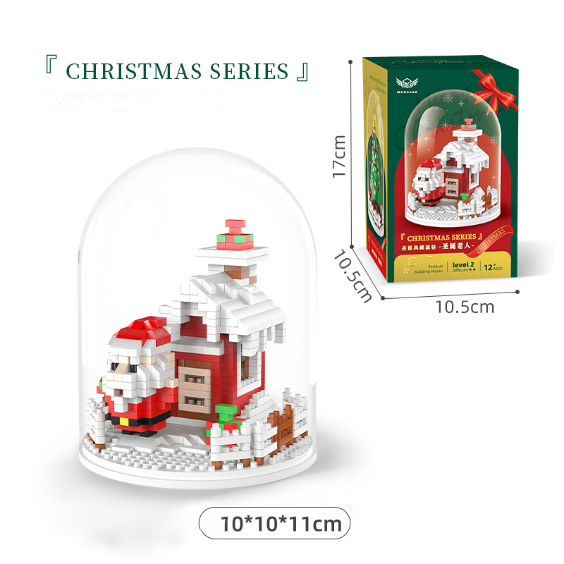 Christmas series building blocks micro-particle building block children's educational building toys Christmas children's gifts with box